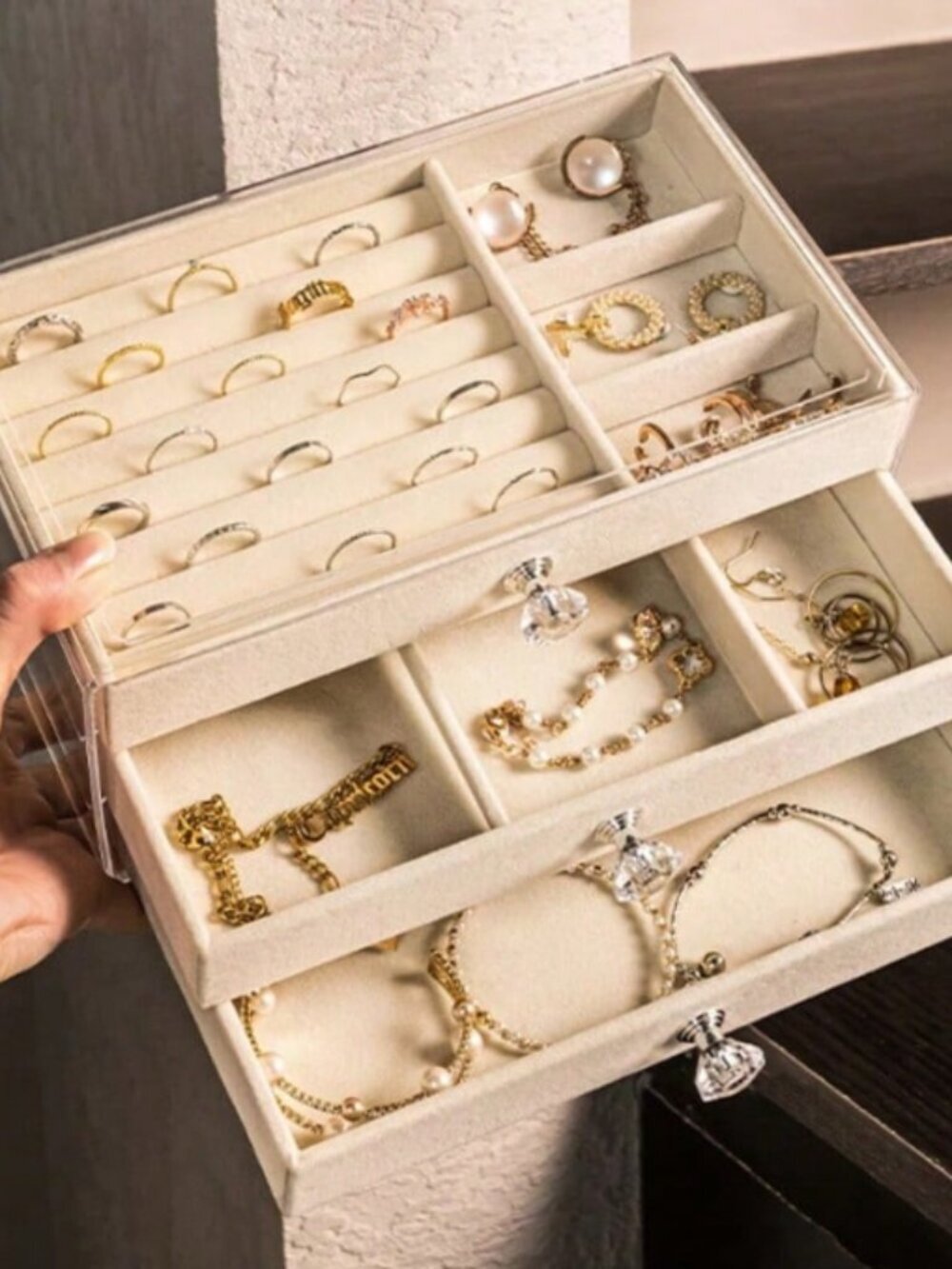 3-Tier Drawer Storage Jewelry Organizer Box